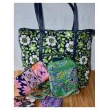 Vera Bradley 5 pc Lot-Tote, Crossbody, Clutch,