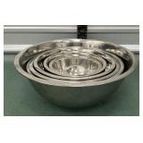 Set 6 heavy stainless mixing bowls