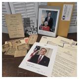President Bush autographs, revolutionary currency