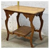 Carved Oak Parlor Table 32/20/29