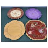 4 Serving Plates - Different Patterns