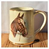 Vintage Horse Design Beer Mug-Tankard