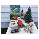 Christmas Lot, Wind up Santa Face, camper,