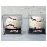 2 Autographed Official Major League Baseballs/