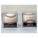2 Autographed Offical Major League Baseballs/