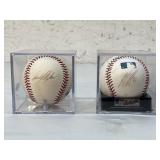 2 Autographed Official Major League Baseballs/