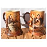 Antique JP Limoges Hand Painted Steins-Tankards