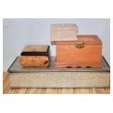 Dresser/Trinket Boxes-metal, stone, wood