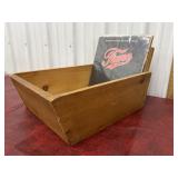 Pine Records Box With Records