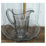 Glass bowl & pitcher