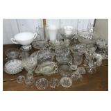 Large glass lot- bowls, creamers, sugars,