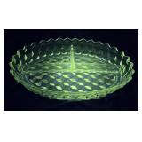 Glows green divided bowl - Glows under UV black