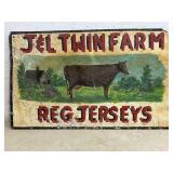 J&L Twin Farm Jersey Cow Sign on Plywood 48/30