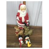 Blow mold Santa, reindeer, stocking holders