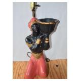 MCM Chalkware Blackamoor Lamp