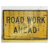 Road Work Ahead Iron Sign