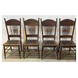 Set of 4 Spindle Back/ Press Back Chairs / needs