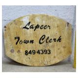 Lapeer Town Clerk Sign / Double Sided on Plywood