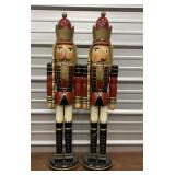 2 Large wooden Nutcrackers - One Needs A Nose