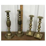 Brass candle sticks- 2 pair