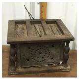 Primitive Pierced tin Foot warmer - barn find
