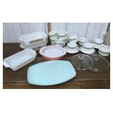 Pyrex, Anchor Hocking, casseroles, lids, mugs etc