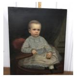 Early Large painting portrait of a child