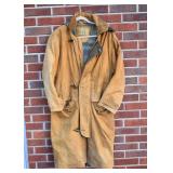 Long Leather Hooded Jacket-Needs Cleaning