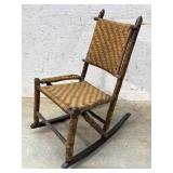 Antique hickory Adirondack style rocking chair