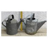 2 Galvanized Watering Cans