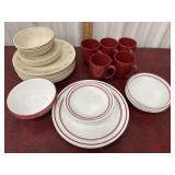 Corning/corelle mugs, plates and bowls