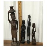 Carved wood tribal figures