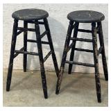 Two Painted Stools (Oak)