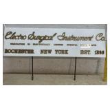 Electro Surgical Instrument Co. Sign - on plastic