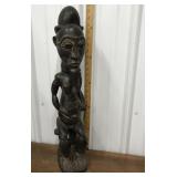 Large, heavy, carved wood, tribal figure