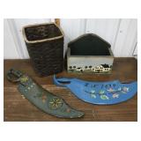 Basket, hand painted box & decor *not all perfect