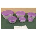 New 6 piece lock and lock purple storage