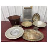 Metal serving ware some silverplated
