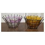 2 bowls / chrome holders - Great for a party!!!