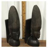 Bookends- heavy carved wood