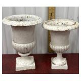 2 Cast Iron Medici urns