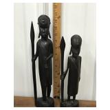 Carved wood tribal figures- warriors *not perfect