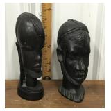 Carved wood busts