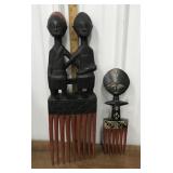 Tribal combs- carved wood