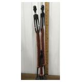 African tribal family statue w/ beadwork