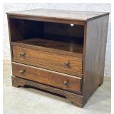 End stand open shelf 2 drawer approx. 30x21x28