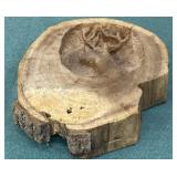 Hand carved deer Log Plaque - 1972