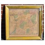 Antique 1853 Framed Putnam Valley Oregon Map.