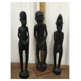 African tribal carved wood figures
