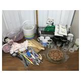 Ice bucket, glasses, mugs, plates, trivet,